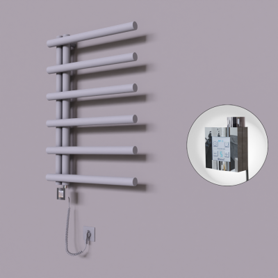 Radiva - Tuna Dekoratif Elektrikli Havlupan 600x850 Gri (KTX4 Termostat) 300W Spiral Kablolu (1)