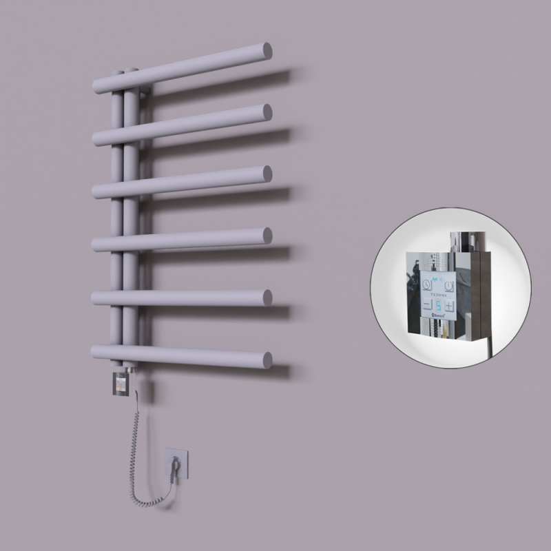 Tuna Dekoratif Elektrikli Havlupan 600x850 Gri (KTX4 Termostat) 300W Spiral Kablolu - 1TUN06000850B4TEC030-K