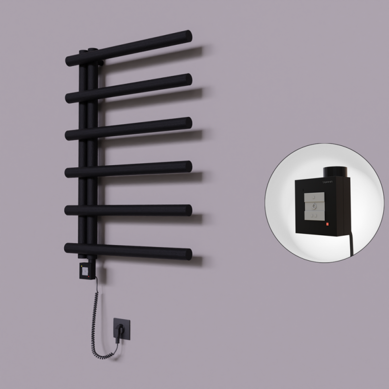 Tuna Dekoratif Elektrikli Havlupan 600x850 Kapuçino (KTX1 Termostat) 300W Spiral Kablolu - 1TUN06000850BKTEB030-K