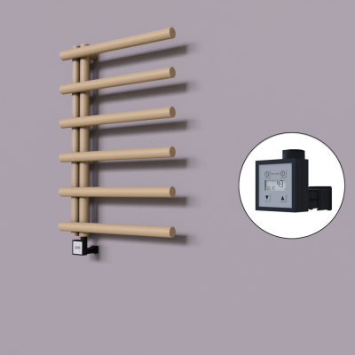 Radiva - Tuna Dekoratif Elektrikli Havlupan 600x850 Kapuçino (KTX3 Termostat) 300W