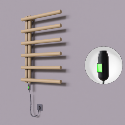 Radiva - Tuna Dekoratif Elektrikli Havlupan 600x850 Kapuçino (On/Off Düğmeli) 300W (1)