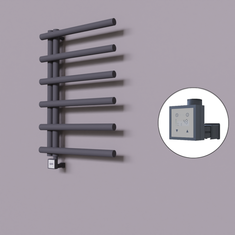 Tuna Dekoratif Elektrikli Havlupan 600x850 Koyu Antrasit (KTX3 Termostat) 300W - 1TUN06000850B6TE7030