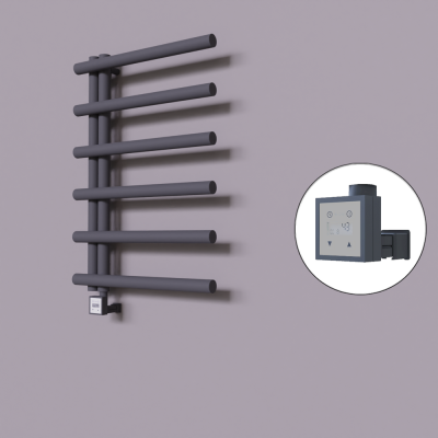 Radiva - Tuna Dekoratif Elektrikli Havlupan 600x850 Koyu Antrasit (KTX3 Termostat) 300W