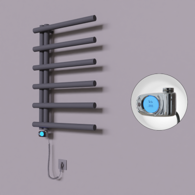 Radiva - Tuna Dekoratif Elektrikli Havlupan 600x850 Koyu Antrasit (Musa Termostat) 300W (1)