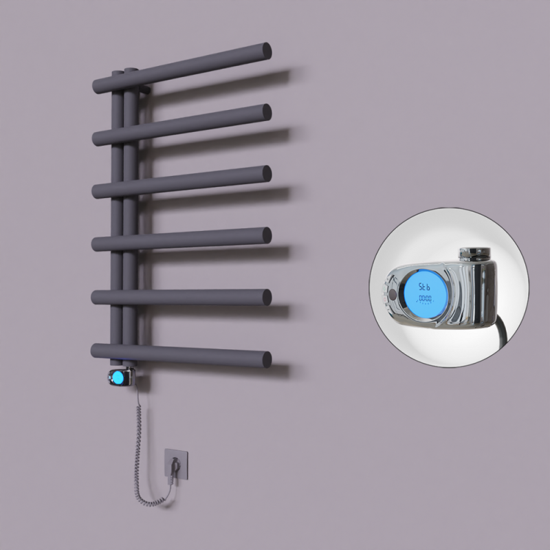 Tuna Dekoratif Elektrikli Havlupan 600x850 Koyu Antrasit (Musa Termostat) 300W - 1TUN06000850B6TE3030
