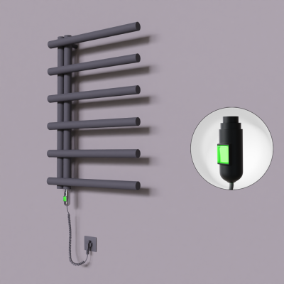 Radiva - Tuna Dekoratif Elektrikli Havlupan 600x850 Koyu Antrasit (On/Off Düğmeli) 300W