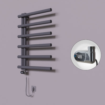 Radiva - Tuna Dekoratif Elektrikli Havlupan 600x850 Koyu Antrasit (Thesis Termostat) 300W