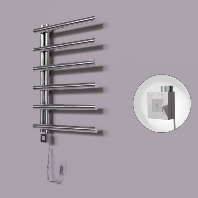 Radiva - Tuna Dekoratif Elektrikli Havlupan 600x850 Krom (KTX1 Termostat) 200W Spiral Kablolu (1)