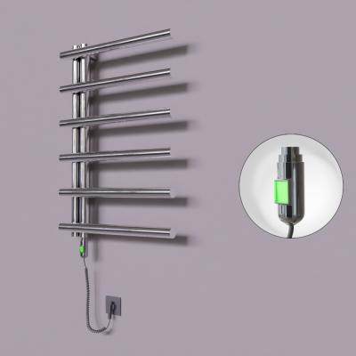 Radiva - Tuna Dekoratif Elektrikli Havlupan 600x850 Krom (On/Off Düğmeli) 200W