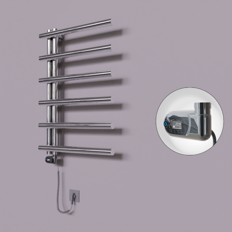 Tuna Dekoratif Elektrikli Havlupan 600x850 Krom (Thesis Termostat) 200W - 1TUN06000850K1PE2020