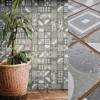 UNICA TARGET - Unica Target Mikonos 03 Grey Yer-Duvar Mozaik 29 x 29 cm (1)