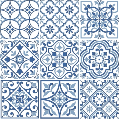 UNICA TARGET - UnicaTarget Duvar Karosu City Glamour Blue on White 20 x 20 cm