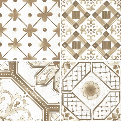 UNICA TARGET - UnicaTarge tYer Duvar Karosu Maiolica Brown White 60 x 60 cm - 239