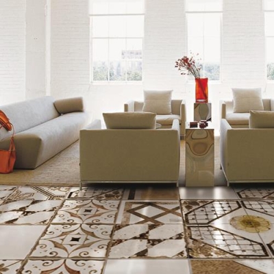 UnicaTarge tYer Duvar Karosu Maiolica Brown White  60 x 60 cm (1)