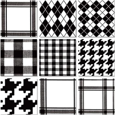 UNICA TARGET - UnicaTarget Yer Duvar Karosu Mixed Black & White 20 x 20 cm