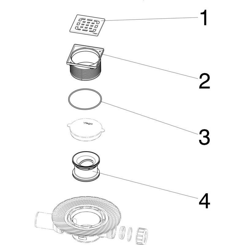 Viega Yer Sifonu 50 lik Mafsallı - 10VIE55711900