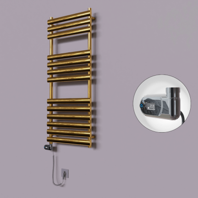 Radiva - Volga Dekoratif Elektrikli Havlupan 500x1200 Altın (Thesis Termostat) 300W