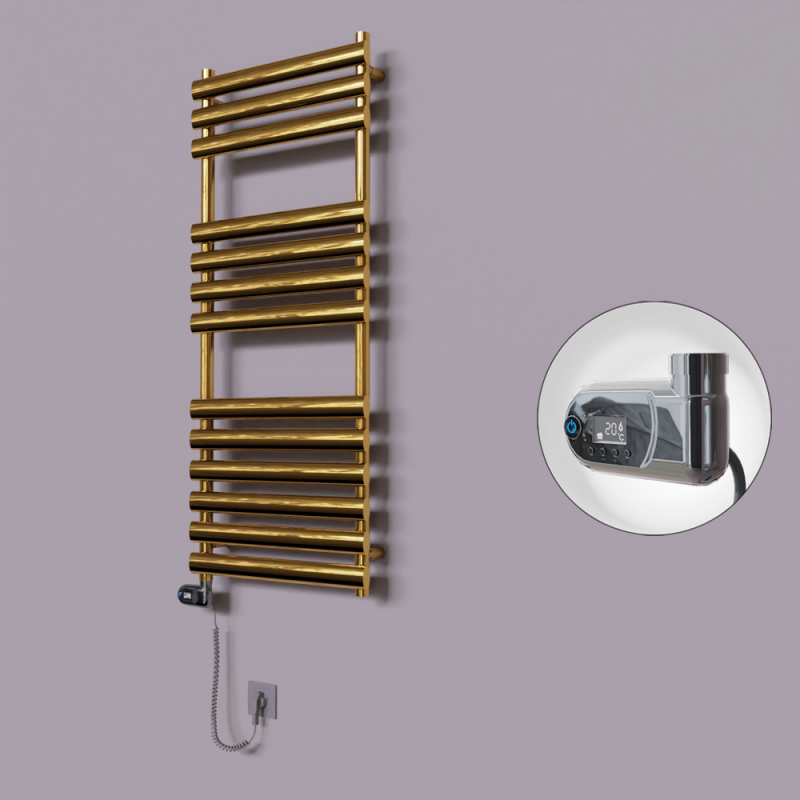 Volga Dekoratif Elektrikli Havlupan 500x1200 Altın (Thesis Termostat) 300W - 1VOL05001200K2PE2030