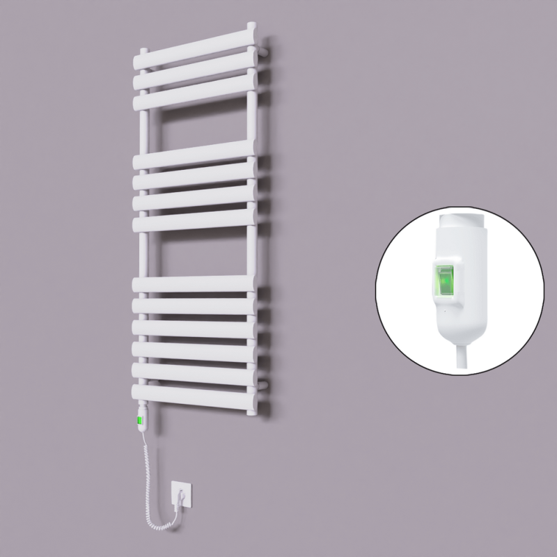 Volga Dekoratif Elektrikli Havlupan 500x1200 Beyaz (On/Off Düğmeli) 600W - 1VOL05001200B1TE1060