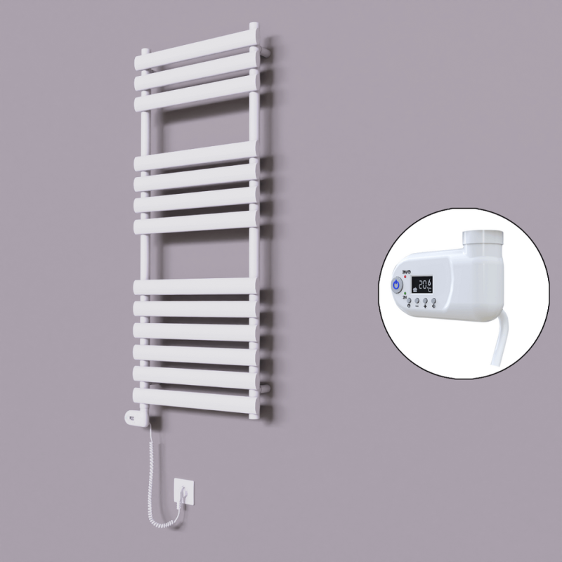 Volga Dekoratif Elektrikli Havlupan 500x1200 Beyaz (Thesis Termostat) 600W - 1VOL05001200B1TE2060