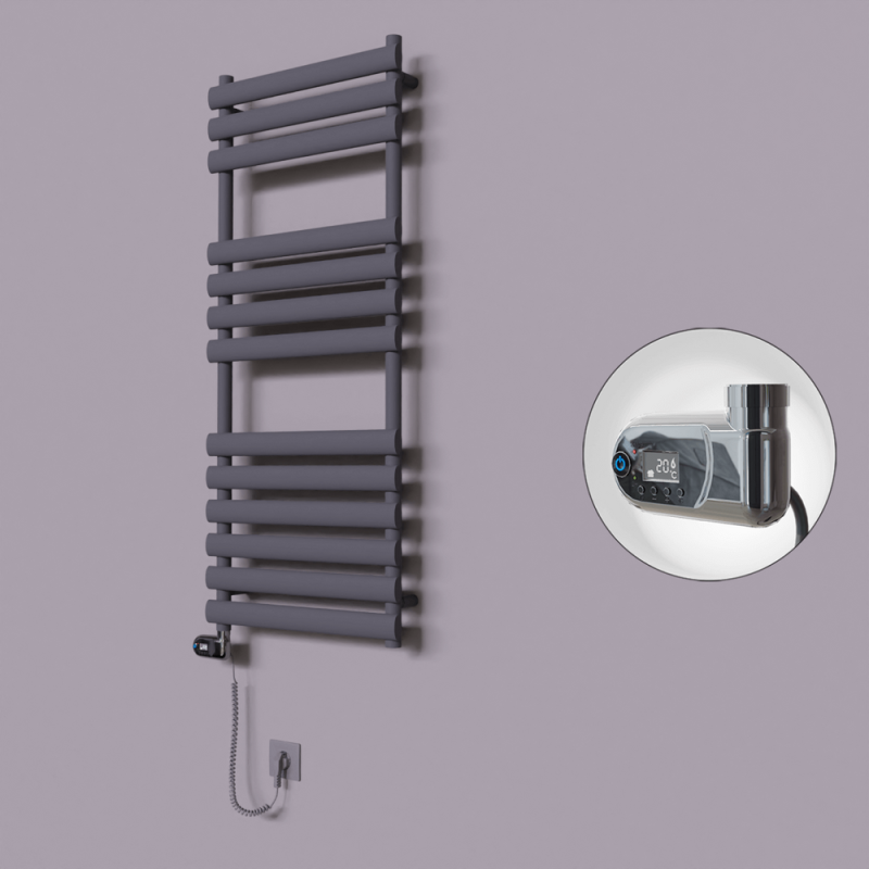 Volga Dekoratif Elektrikli Havlupan 500x1200 Koyu Antrasit (Thesis Termostat) 600W - 1VOL05001200B6TE2060