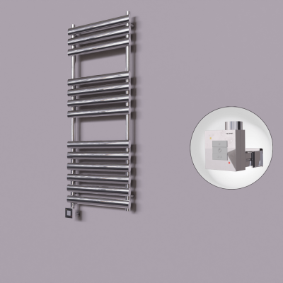 Radiva - Volga Dekoratif Elektrikli Havlupan 500x1200 Krom (KTX1 Termostat) 300W (1)