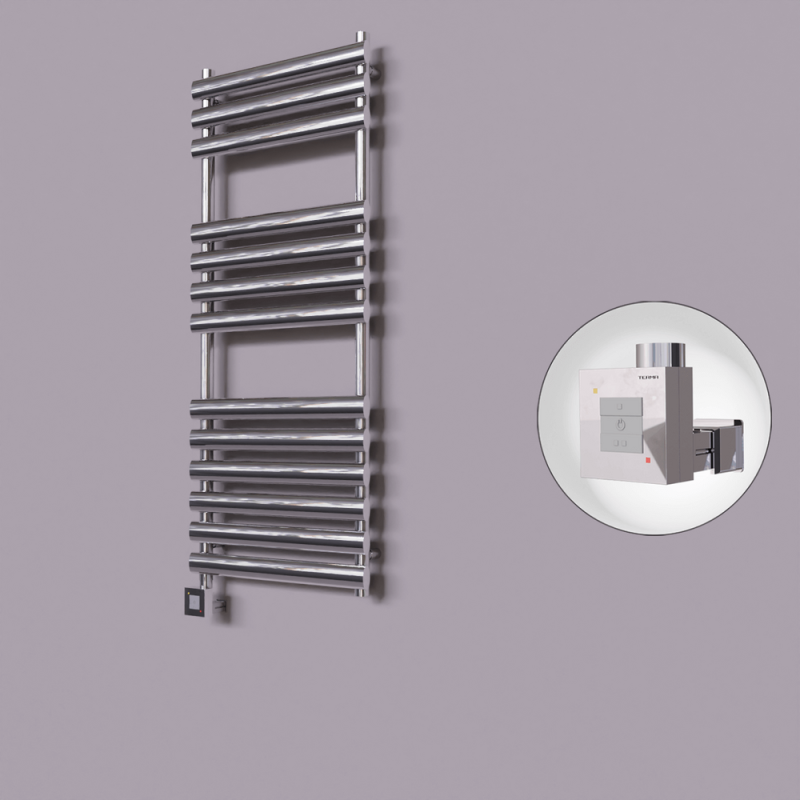 Volga Dekoratif Elektrikli Havlupan 500x1200 Krom (KTX1 Termostat) 300W - 1VOL05001200K1PEB030