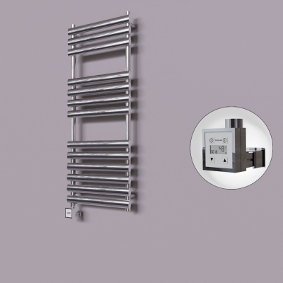 Radiva - Volga Dekoratif Elektrikli Havlupan 500x1200 Krom (KTX3 Termostat) 300W