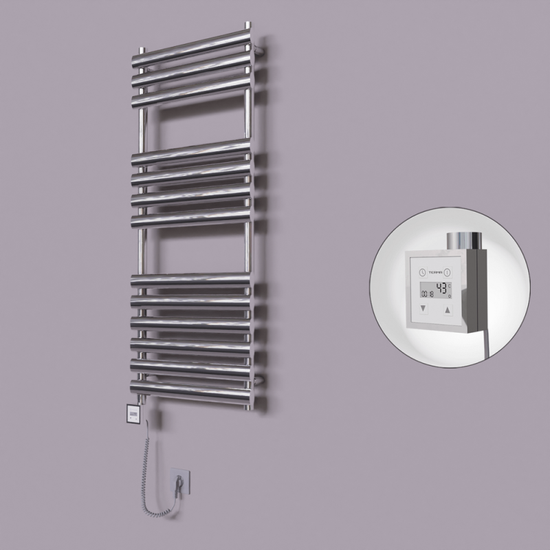 Volga Dekoratif Elektrikli Havlupan 500x1200 Krom (KTX3 Termostat) 300W Spiral Kablolu - 1VOL05001200K1PE7030-K