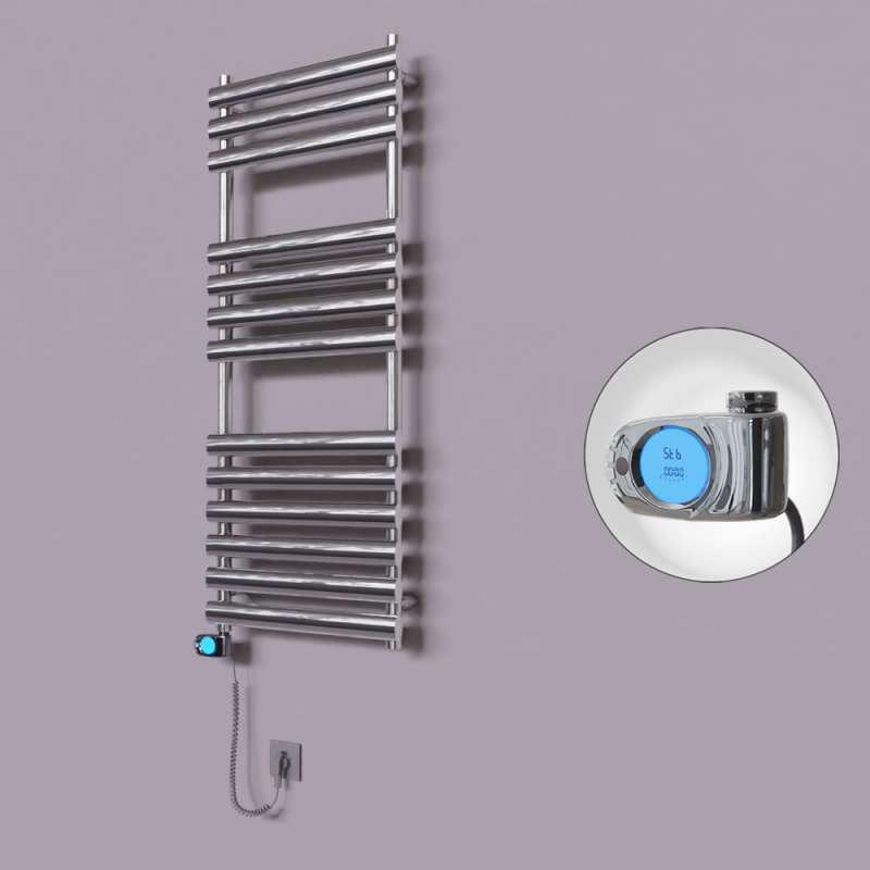 Volga Dekoratif Elektrikli Havlupan 500x1200 Krom (Musa Termostat) 300W - 1VOL05001200K1PE3030