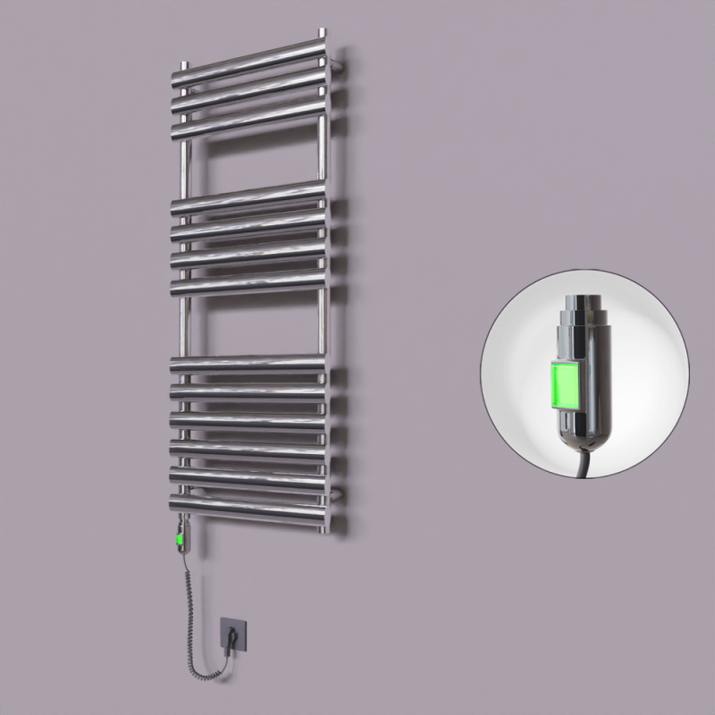 Volga Dekoratif Elektrikli Havlupan 500x1200 Krom (On/Off Düğmeli) 300W - 1VOL05001200K1PE1030