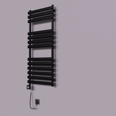 Radiva - Volga Dekoratif Elektrikli Havlupan 500x1200 Siyah (KTX1 Termostat) 600W Spiral Kablolu (1)