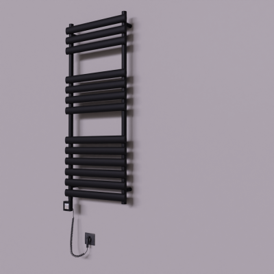 Radiva - Volga Dekoratif Elektrikli Havlupan 500x1200 Siyah (KTX4 Termostat) 600W Spiral Kablolu (1)