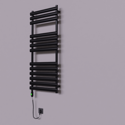 Radiva - Volga Dekoratif Elektrikli Havlupan 500x1200 Siyah (On/Off Düğmeli) 600W