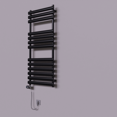 Radiva - Volga Dekoratif Elektrikli Havlupan 500x1200 Siyah (Thesis Termostat) 600W