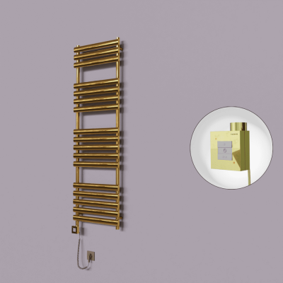 Radiva - Volga Dekoratif Elektrikli Havlupan 500x1600 Altın (KTX1 Termostat) 600W Spiral Kablolu