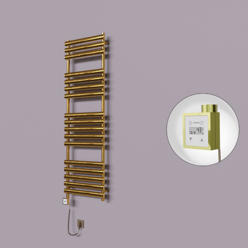 Volga Dekoratif Elektrikli Havlupan 500x1600 Altın (KTX3 Termostat) 600W Spiral Kablolu - 1VOL05001600K2PE7060-K