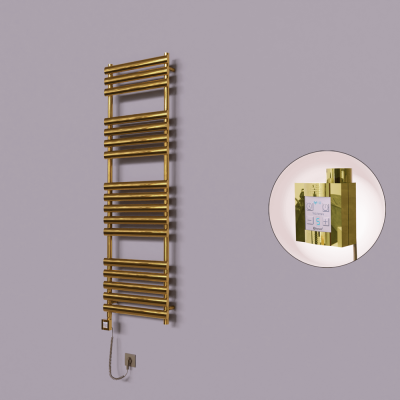 Radiva - Volga Dekoratif Elektrikli Havlupan 500x1600 Altın (KTX4 Termostat) 600W Spiral Kablolu (1)