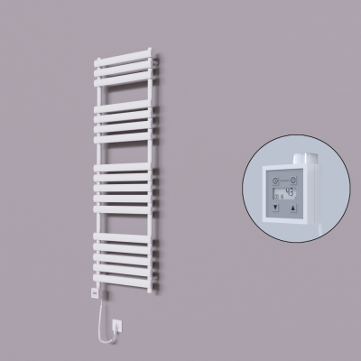 Radiva - Volga Dekoratif Elektrikli Havlupan 500x1600 Beyaz (KTX3 Termostat) 1000W Spiral Kablolu