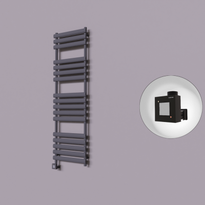 Radiva - Volga Dekoratif Elektrikli Havlupan 500x1600 Koyu Antrasit (KTX1 Termostat) 1000W