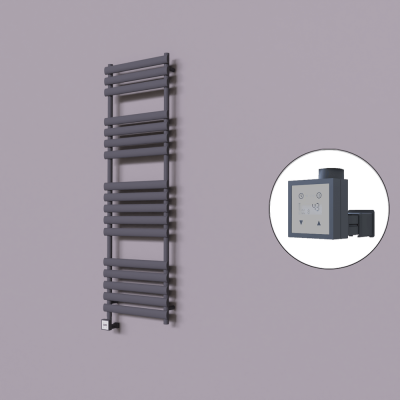 Radiva - Volga Dekoratif Elektrikli Havlupan 500x1600 Koyu Antrasit (KTX3 Termostat) 1000W (1)