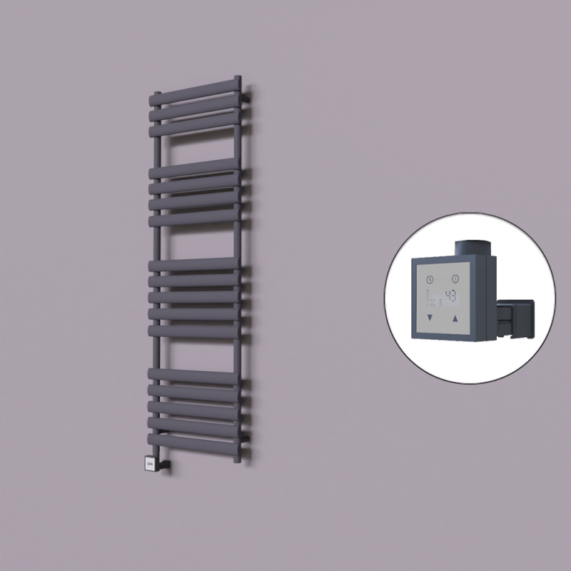 Volga Dekoratif Elektrikli Havlupan 500x1600 Koyu Antrasit (KTX3 Termostat) 1000W - 1VOL05001600B6TE7100