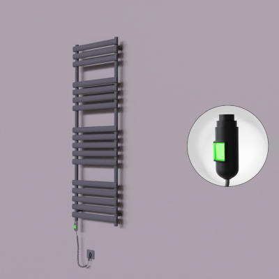 Radiva - Volga Dekoratif Elektrikli Havlupan 500x1600 Koyu Antrasit (On/Off Düğmeli) 900W