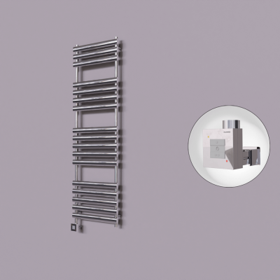 Radiva - Volga Dekoratif Elektrikli Havlupan 500x1600 Krom (KTX1 Termostat) 600W