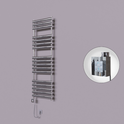 Radiva - Volga Dekoratif Elektrikli Havlupan 500x1600 Krom (KTX4 Termostat) 600W Spiral Kablolu (1)