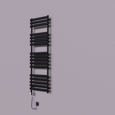 Radiva - Volga Dekoratif Elektrikli Havlupan 500x1600 Siyah (KTX3 Termostat) 1000W Spiral Kablolu