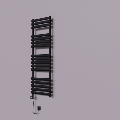 Radiva - Volga Dekoratif Elektrikli Havlupan 500x1600 Siyah (KTX4 Termostat) 1000W Spiral Kablolu