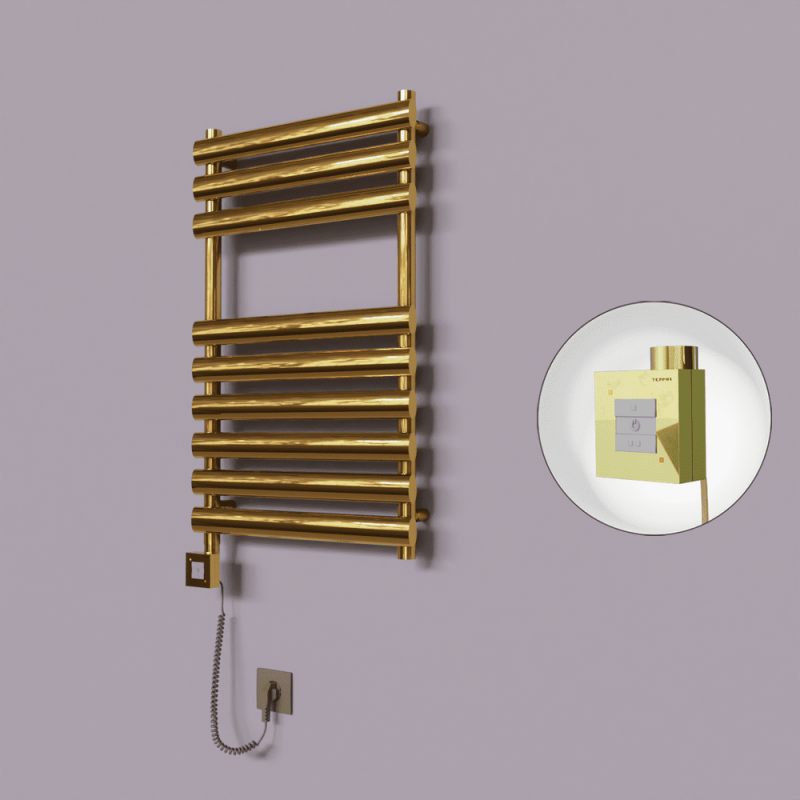 Volga Dekoratif Elektrikli Havlupan 500x800 Altın (KTX1 Termostat) 200W Spiral Kablolu - 1VOL05000800K2PEB020-K