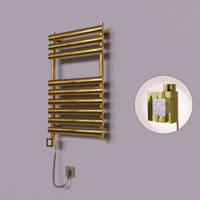 Radiva - Volga Dekoratif Elektrikli Havlupan 500x800 Altın (KTX4 Termostat) 200W Spiral Kablolu (1)