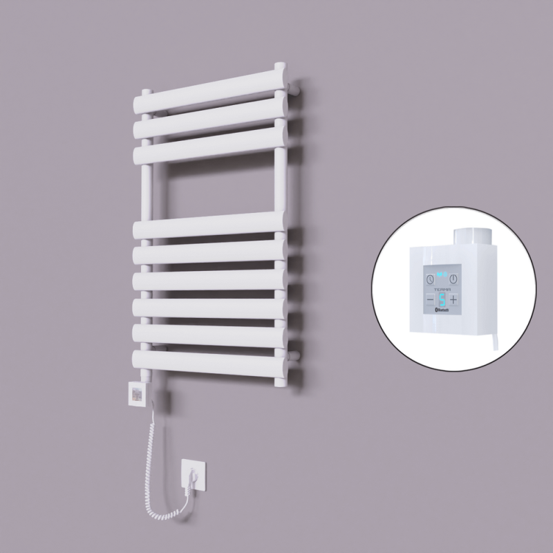 Volga Dekoratif Elektrikli Havlupan 500x800 Beyaz (KTX4 Termostat) 300W Spiral Kablolu - 1VOL05000800B1TEC030-K